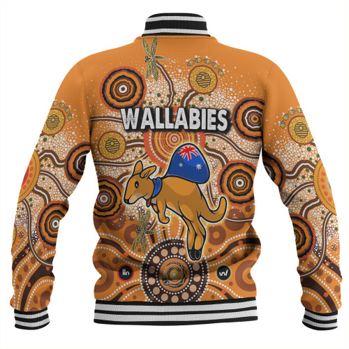 Australia Aboriginal Custom Baseball Jacket - Dragonfly Flies Into Beehive And Snake Circle Baseball Jacket