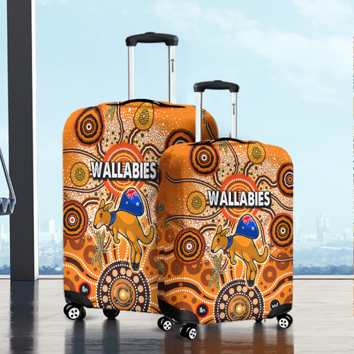 Australia Aboriginal Custom Luggage Cover - Dragonfly Flies Into Beehive And Snake Circle Luggage Cover Australia Aboriginal Custom Luggage Cover - Dragonfly Flies Into Beehive And Snake Circle Luggage Cover