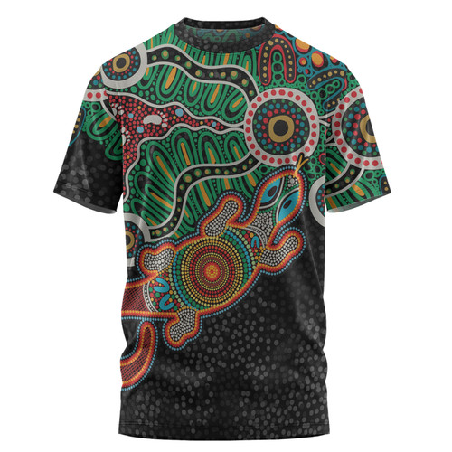 Australia Aboriginal T-shirt - Walking with 3000 Ancestors Behind Me With Goanna T-shirt