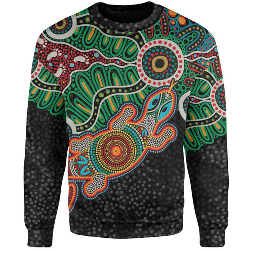 Australia Aboriginal Sweatshirt - Walking with 3000 Ancestors Behind Me With Goanna Sweatshirt