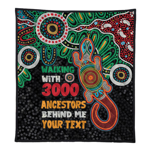 Australia Aboriginal Quilt - Walking with 3000 Ancestors Behind Me With Goanna Quilt Australia Aboriginal Quilt - Walking with 3000 Ancestors Behind Me With Goanna Quilt