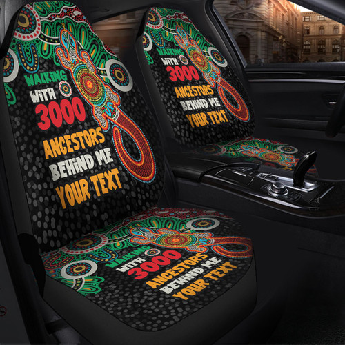 Australia Aboriginal Car Seat Covers - Walking with 3000 Ancestors Behind Me With Goanna Car Seat Covers