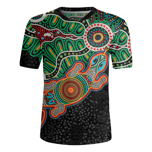 Australia Aboriginal Rugby Jersey - Walking with 3000 Ancestors Behind Me With Goanna Rugby Jersey