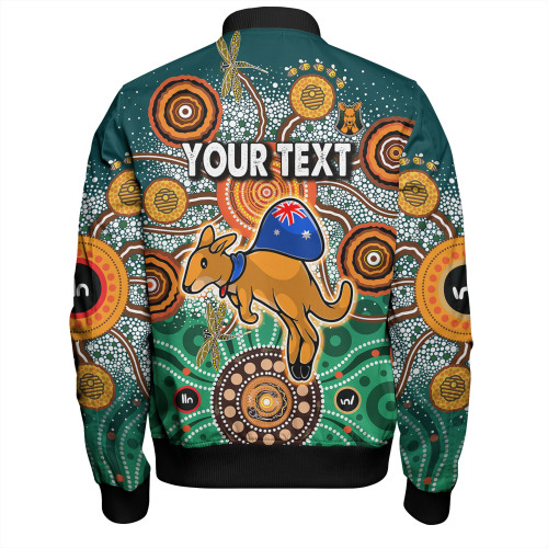 Australia Aboriginal Custom Bomber Jacket - Dragonfly Flies Into Beehive And Snake Circle 2 Bomber Jacket