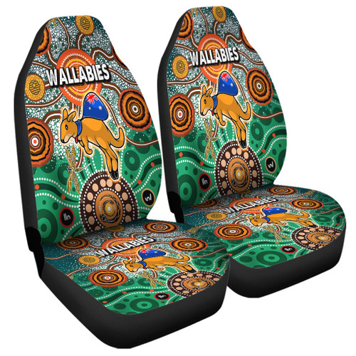 Australia Aboriginal Custom Car Seat Covers - Dragonfly Flies Into Beehive And Snake Circle 2 Car Seat Covers