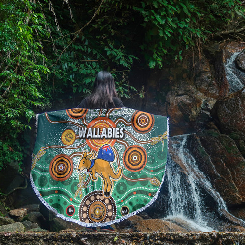 Australia Aboriginal Custom Beach Blanket - Dragonfly Flies Into Beehive And Snake Circle 2 Beach Blanket