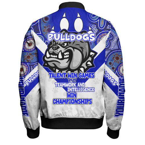 Canterbury-Bankstown Bulldogs Bomber Jacket - Custom Talent Win Games But Teamwork And Intelligence Win Championships With Aboriginal Style Canterbury-Bankstown Bulldogs Bomber Jacket - Custom Talent Win Games But Teamwork And Intelligence Win Championships With Aboriginal Style