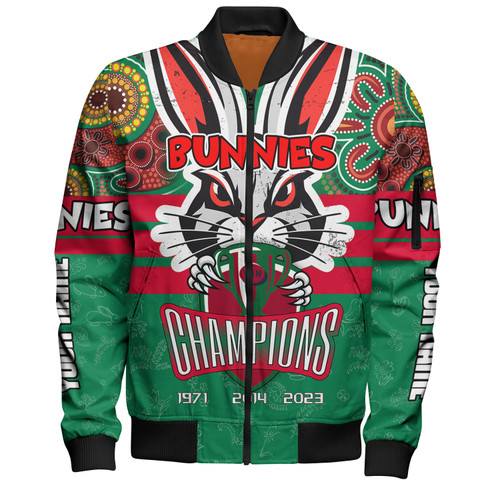 South Sydney Rabbitohs Bomber Jacket - Custom Talent Win Games But Teamwork And Intelligence Win Championships With Aboriginal Style