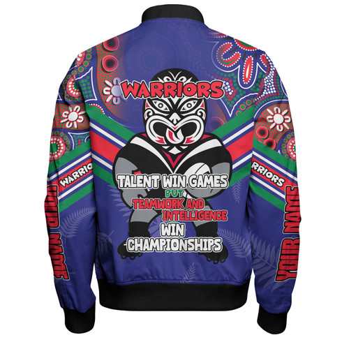 New Zealand Warriors Sport Bomber Jacket - Custom Talent Win Games But Teamwork And Intelligence Win Championships With Aboriginal Style New Zealand Warriors Sport Bomber Jacket - Custom Talent Win Games But Teamwork And Intelligence Win Championships With Aboriginal Style