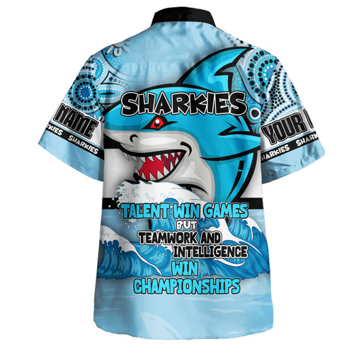 Cronulla-Sutherland Sharks Hawaiian Shirt - Custom Talent Win Games But Teamwork And Intelligence Win Championships With Aboriginal Style Cronulla-Sutherland Sharks Hawaiian Shirt - Custom Talent Win Games But Teamwork And Intelligence Win Championships With Aboriginal Style