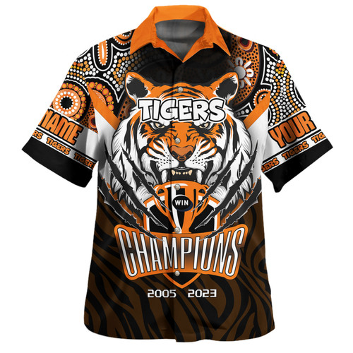 Wests Tigers Hawaiian Shirt - Custom Talent Win Games But Teamwork And Intelligence Win Championships With Aboriginal Style