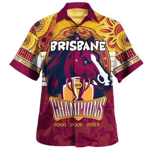 Brisbane Broncos Hawaiian Shirt - Custom Talent Win Games But Teamwork And Intelligence Win Championships With Aboriginal Style