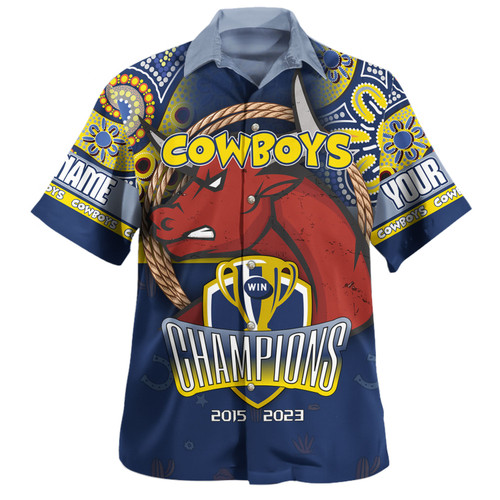 North Queensland Cowboys Hawaiian Shirt - Custom Talent Win Games But Teamwork And Intelligence Win Championships With Aboriginal Style