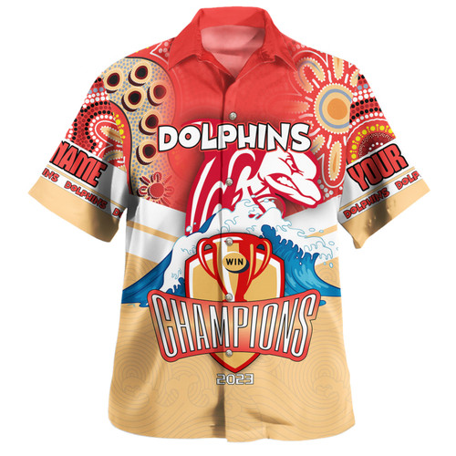 Redcliffe Dolphins Hawaiian Shirt - Custom Talent Win Games But Teamwork And Intelligence Win Championships With Aboriginal Style