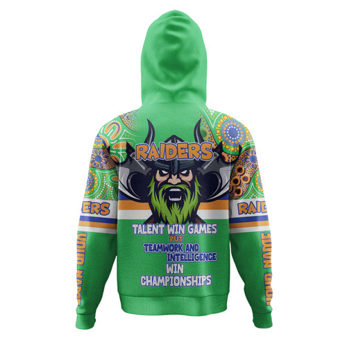Canberra Raiders Hoodie - Custom Talent Win Games But Teamwork And Intelligence Win Championships With Aboriginal Style Canberra Raiders Hoodie - Custom Talent Win Games But Teamwork And Intelligence Win Championships With Aboriginal Style