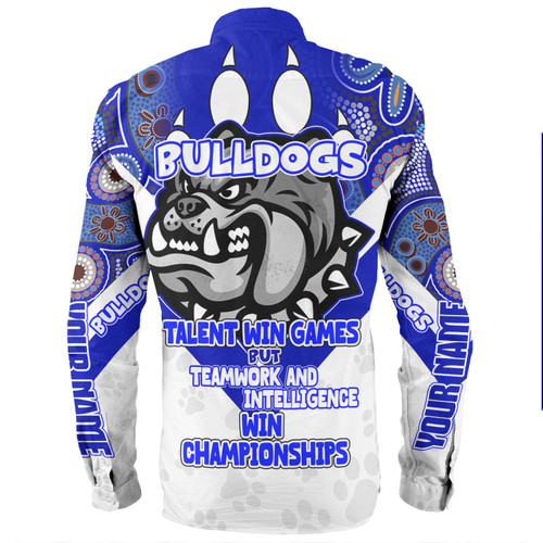 Canterbury-Bankstown Bulldogs Long Sleeve Shirt - Custom Talent Win Games But Teamwork And Intelligence Win Championships With Aboriginal Style Canterbury-Bankstown Bulldogs Long Sleeve Shirt - Custom Talent Win Games But Teamwork And Intelligence Win Championships With Aboriginal Style