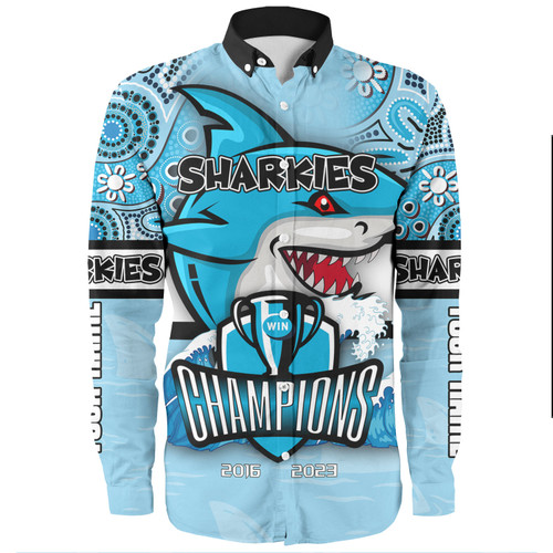 Cronulla-Sutherland Sharks Long Sleeve Shirt - Custom Talent Win Games But Teamwork And Intelligence Win Championships With Aboriginal Style