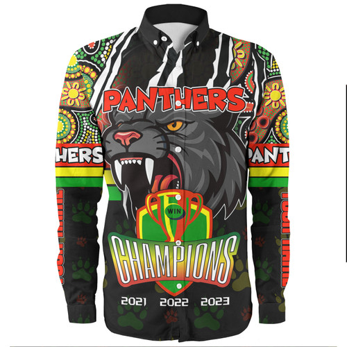 Penrith Panthers Long Sleeve Shirt - Custom Talent Win Games But Teamwork And Intelligence Win Championships With Aboriginal Style