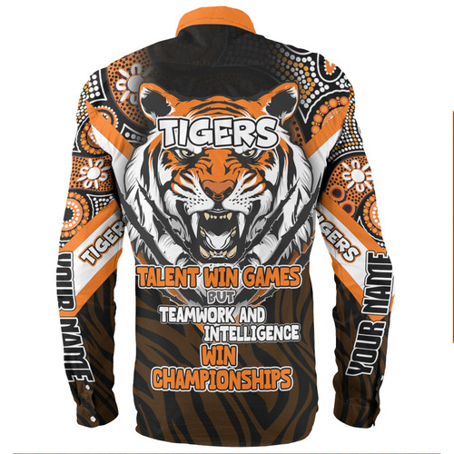 Wests Tigers Long Sleeve Shirt - Custom Talent Win Games But Teamwork And Intelligence Win Championships With Aboriginal Style
