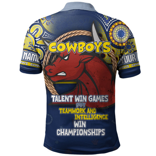 North Queensland Cowboys Polo Shirt - Custom Talent Win Games But Teamwork And Intelligence Win Championships With Aboriginal Style North Queensland Cowboys Polo Shirt - Custom Talent Win Games But Teamwork And Intelligence Win Championships With Aboriginal Style