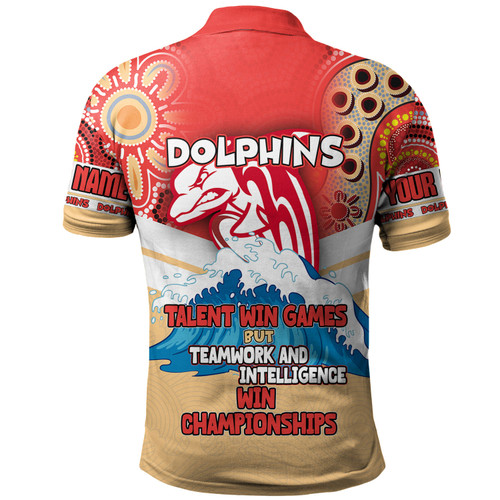 Redcliffe Dolphins Polo Shirt - Custom Talent Win Games But Teamwork And Intelligence Win Championships With Aboriginal Style Redcliffe Dolphins Polo Shirt - Custom Talent Win Games But Teamwork And Intelligence Win Championships With Aboriginal Style