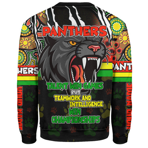 Penrith Panthers Sweatshirt - Custom Talent Win Games But Teamwork And Intelligence Win Championships With Aboriginal Style Penrith Panthers Sweatshirt - Custom Talent Win Games But Teamwork And Intelligence Win Championships With Aboriginal Style