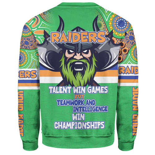 Canberra Raiders Sweatshirt - Custom Talent Win Games But Teamwork And Intelligence Win Championships With Aboriginal Style Canberra Raiders Sweatshirt - Custom Talent Win Games But Teamwork And Intelligence Win Championships With Aboriginal Style