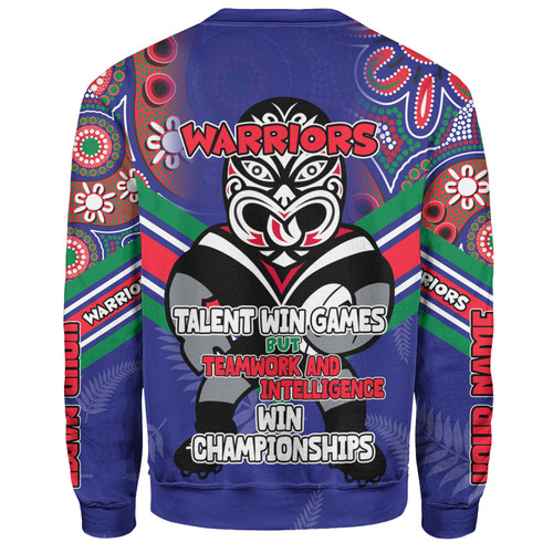 New Zealand Warriors Sport Sweatshirt - Custom Talent Win Games But Teamwork And Intelligence Win Championships With Aboriginal Style New Zealand Warriors Sport Sweatshirt - Custom Talent Win Games But Teamwork And Intelligence Win Championships With Aboriginal Style