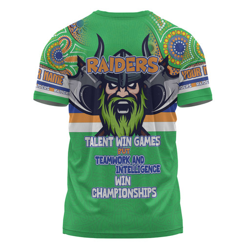 Canberra Raiders T-Shirt - Custom Talent Win Games But Teamwork And Intelligence Win Championships With Aboriginal Style Canberra Raiders T-Shirt - Custom Talent Win Games But Teamwork And Intelligence Win Championships With Aboriginal Style