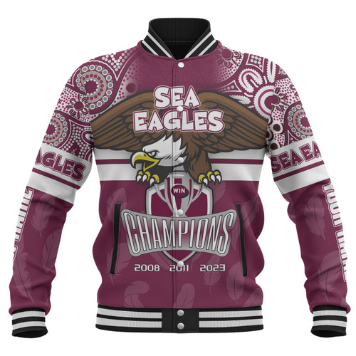 Manly Warringah Sea Eagles Baseball Jacket - Custom Talent Win Games But Teamwork And Intelligence Win Championships With Aboriginal Style