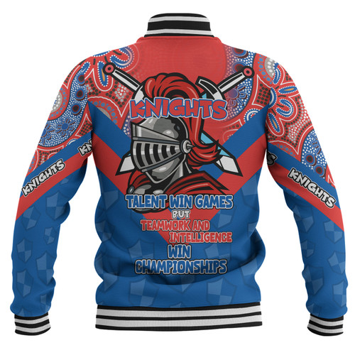 Newcastle Knights Sport Baseball Jacket - Custom Talent Win Games But Teamwork And Intelligence Win Championships With Aboriginal Style Newcastle Knights Sport Baseball Jacket - Custom Talent Win Games But Teamwork And Intelligence Win Championships With Aboriginal Style