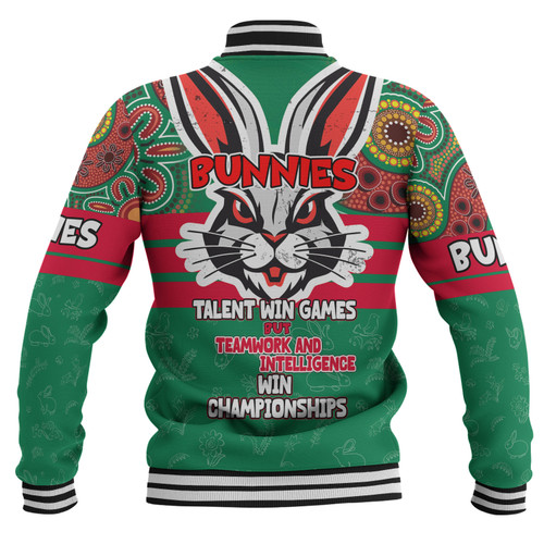 South Sydney Rabbitohs Baseball Jacket - Custom Talent Win Games But Teamwork And Intelligence Win Championships With Aboriginal Style