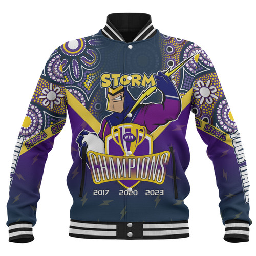 Melbourne Storm Baseball Jacket - Custom Talent Win Games But Teamwork And Intelligence Win Championships With Aboriginal Style