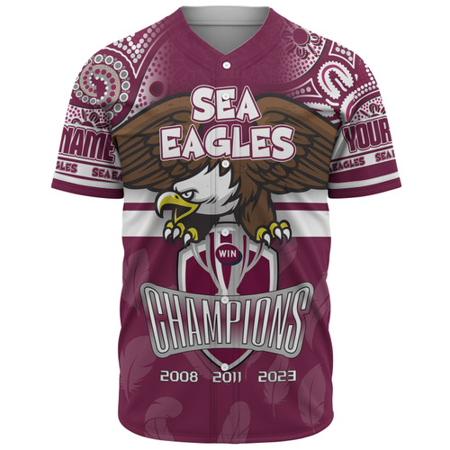 Manly Warringah Sea Eagles Baseball Shirt - Custom Talent Win Games But Teamwork And Intelligence Win Championships With Aboriginal Style