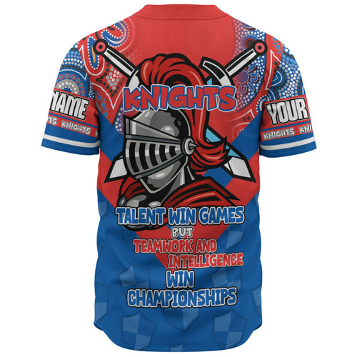 Newcastle Knights Sport Baseball Shirt - Custom Talent Win Games But Teamwork And Intelligence Win Championships With Aboriginal Style Newcastle Knights Sport Baseball Shirt - Custom Talent Win Games But Teamwork And Intelligence Win Championships With Aboriginal Style