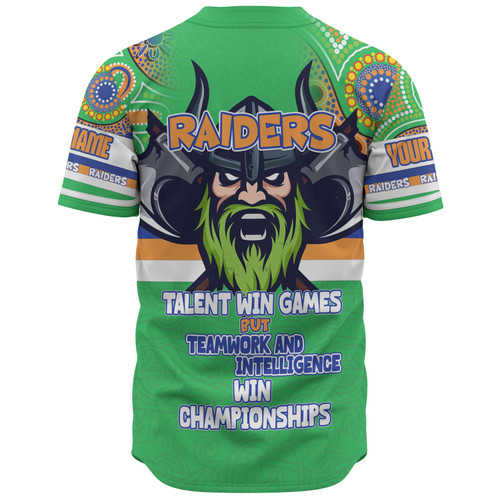 Canberra Raiders Baseball Shirt - Custom Talent Win Games But Teamwork And Intelligence Win Championships With Aboriginal Style Canberra Raiders Baseball Shirt - Custom Talent Win Games But Teamwork And Intelligence Win Championships With Aboriginal Style