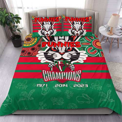 South Sydney Rabbitohs Bedding Set Talent Win Games But Teamwork And Intelligence Win Championships With Aboriginal Style