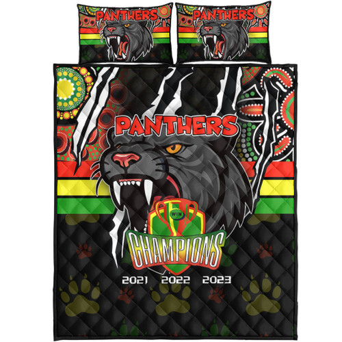 Penrith Panthers Quilt Bed Set Talent Win Games But Teamwork And Intelligence Win Championships With Aboriginal Style Penrith Panthers Quilt Bed Set Talent Win Games But Teamwork And Intelligence Win Championships With Aboriginal Style