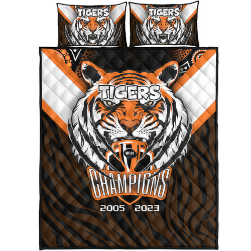 Wests Tigers Quilt Bed Set Talent Win Games But Teamwork And Intelligence Win Championships With Aboriginal Style Wests Tigers Quilt Bed Set Talent Win Games But Teamwork And Intelligence Win Championships With Aboriginal Style