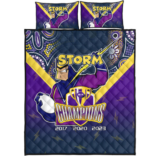 Melbourne Storm Quilt Bed Set Talent Win Games But Teamwork And Intelligence Win Championships With Aboriginal Style Melbourne Storm Quilt Bed Set Talent Win Games But Teamwork And Intelligence Win Championships With Aboriginal Style