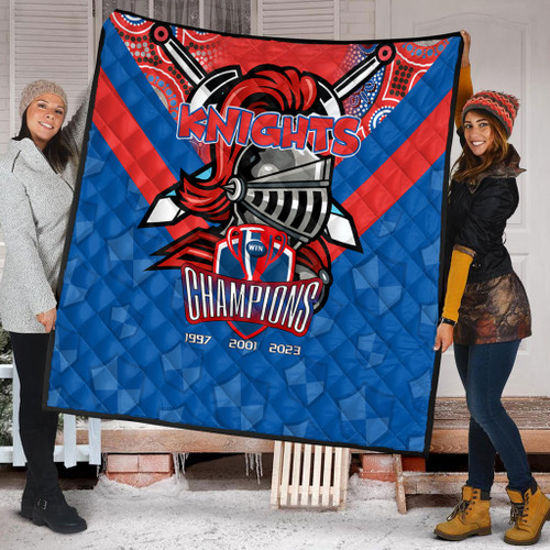 Newcastle Knights Premium Quilt Talent Win Games But Teamwork And Intelligence Win Championships With Aboriginal Style
