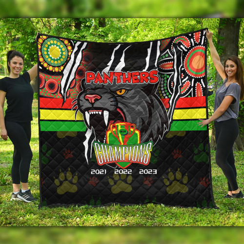 Penrith Panthers Premium Quilt Talent Win Games But Teamwork And Intelligence Win Championships With Aboriginal Style Penrith Panthers Premium Quilt Talent Win Games But Teamwork And Intelligence Win Championships With Aboriginal Style