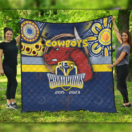 North Queensland Cowboys Premium Quilt Talent Win Games But Teamwork And Intelligence Win Championships With Aboriginal Style North Queensland Cowboys Premium Quilt Talent Win Games But Teamwork And Intelligence Win Championships With Aboriginal Style