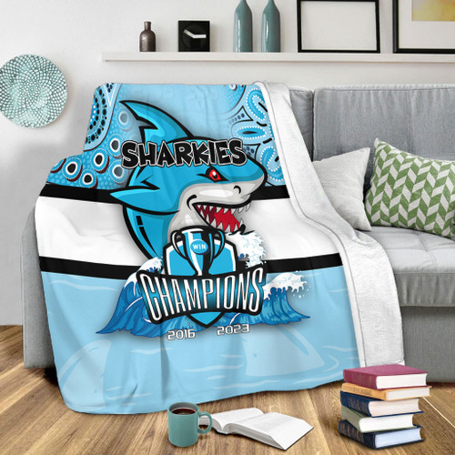 Cronulla-Sutherland Sharks Premium Blanket Talent Win Games But Teamwork And Intelligence Win Championships With Aboriginal Style Cronulla-Sutherland Sharks Premium Blanket Talent Win Games But Teamwork And Intelligence Win Championships With Aboriginal Style
