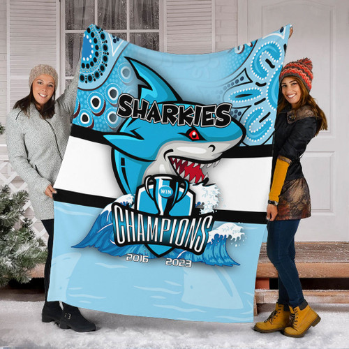Cronulla-Sutherland Sharks Premium Blanket Talent Win Games But Teamwork And Intelligence Win Championships With Aboriginal Style Cronulla-Sutherland Sharks Premium Blanket Talent Win Games But Teamwork And Intelligence Win Championships With Aboriginal Style