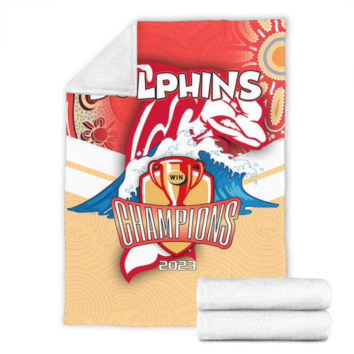 Redcliffe Dolphins Premium Blanket Talent Win Games But Teamwork And Intelligence Win Championships With Aboriginal Style