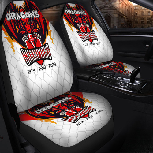 St. George Illawarra Dragons Car Seat Covers Talent Win Games But Teamwork And Intelligence Win Championships With Aboriginal Style