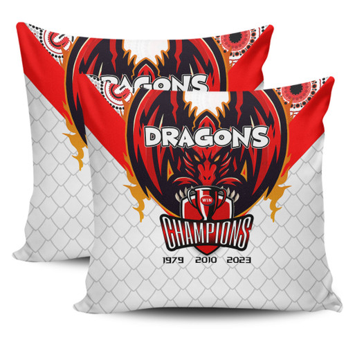 St. George Illawarra Dragons Pillow Cover Talent Win Games But Teamwork And Intelligence Win Championships With Aboriginal Style