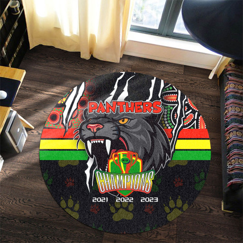 Penrith Panthers Round Rug Talent Win Games But Teamwork And Intelligence Win Championships With Aboriginal Style Penrith Panthers Round Rug Talent Win Games But Teamwork And Intelligence Win Championships With Aboriginal Style