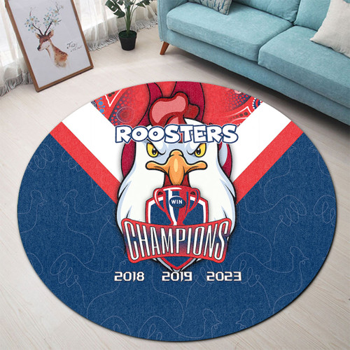 Sydney Roosters Round Rug Talent Win Games But Teamwork And Intelligence Win Championships With Aboriginal Style